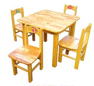 鹽源原木四人桌